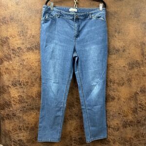 J. Jill Plus Size 16 Tried & True Slim Leg Fit Blue Jeans Women's Denim
